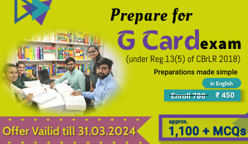 Prepare for G Card exam (under Reg.13(5) of CBrLR 2018) MCQs